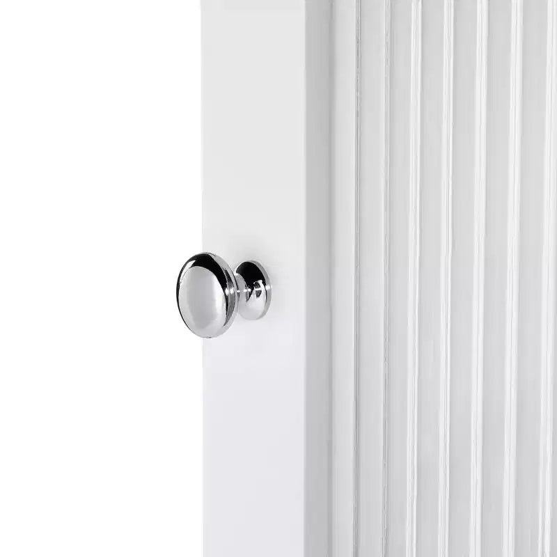 Meuble de rangement de salle de bain étroit à porte simple avec étagères réglables - Blanc