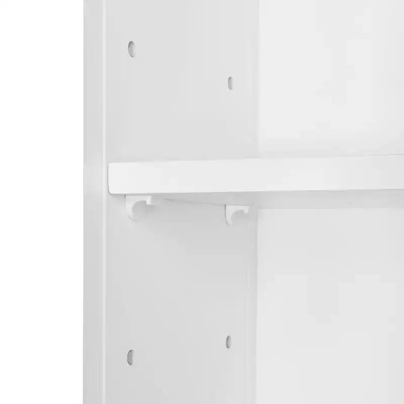 Meuble de rangement de salle de bain étroit à porte simple avec étagères réglables - Blanc