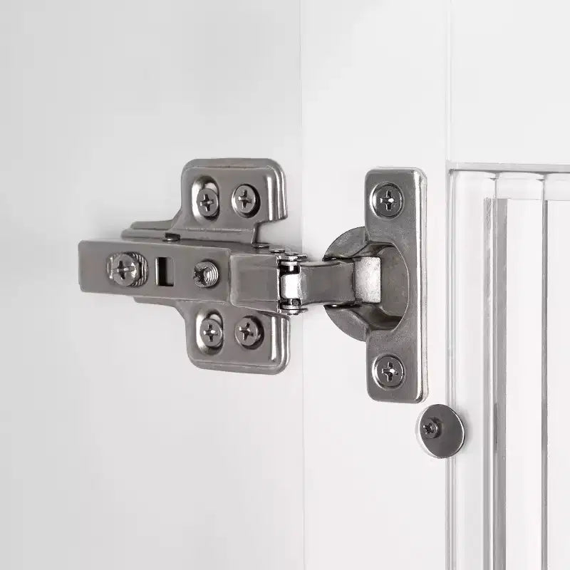 Meuble de rangement de salle de bain étroit à porte simple avec étagères réglables - Blanc