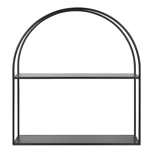 Étagère arquée en métal noir 24 po x 26 po - Rangement moderne, design ouvert, montage facile