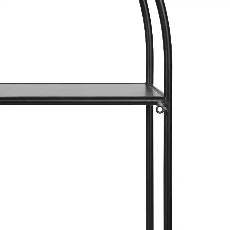 Étagère arquée en métal noir 24 po x 26 po - Rangement moderne, design ouvert, montage facile