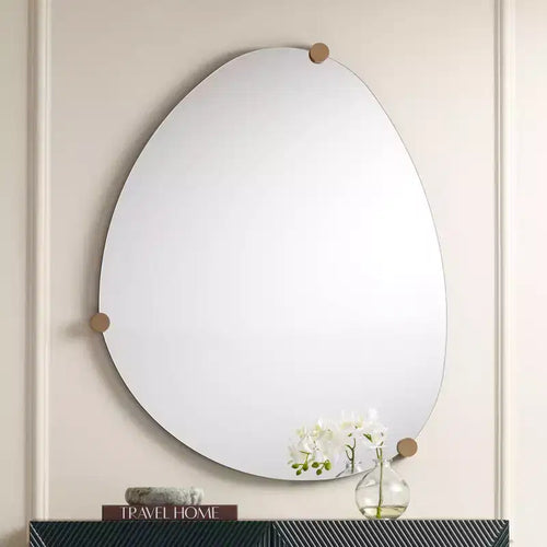 Miroir mural 29 x 36 couleur champagne avec 3 patères