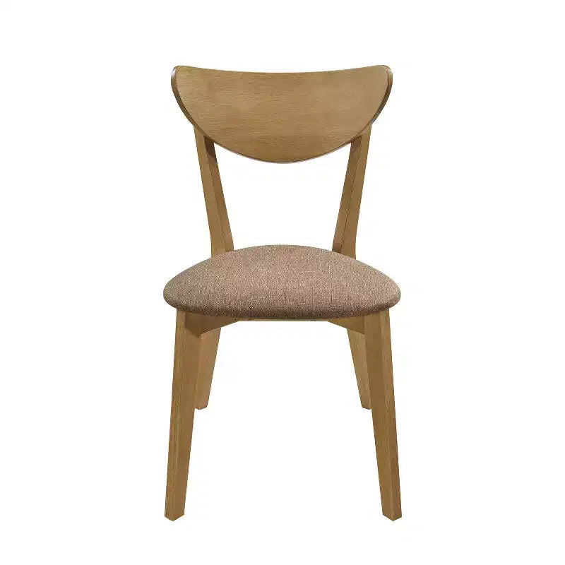 Lot de 2 chaises de salle à manger rembourrées, noyer clair et marron