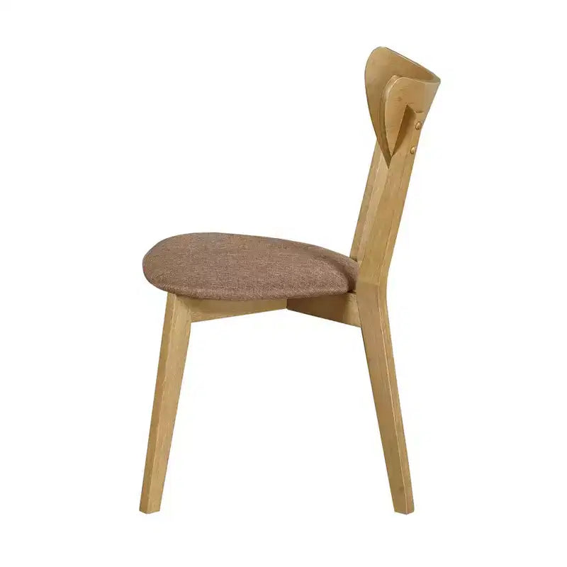 Lot de 2 chaises de salle à manger rembourrées, noyer clair et marron
