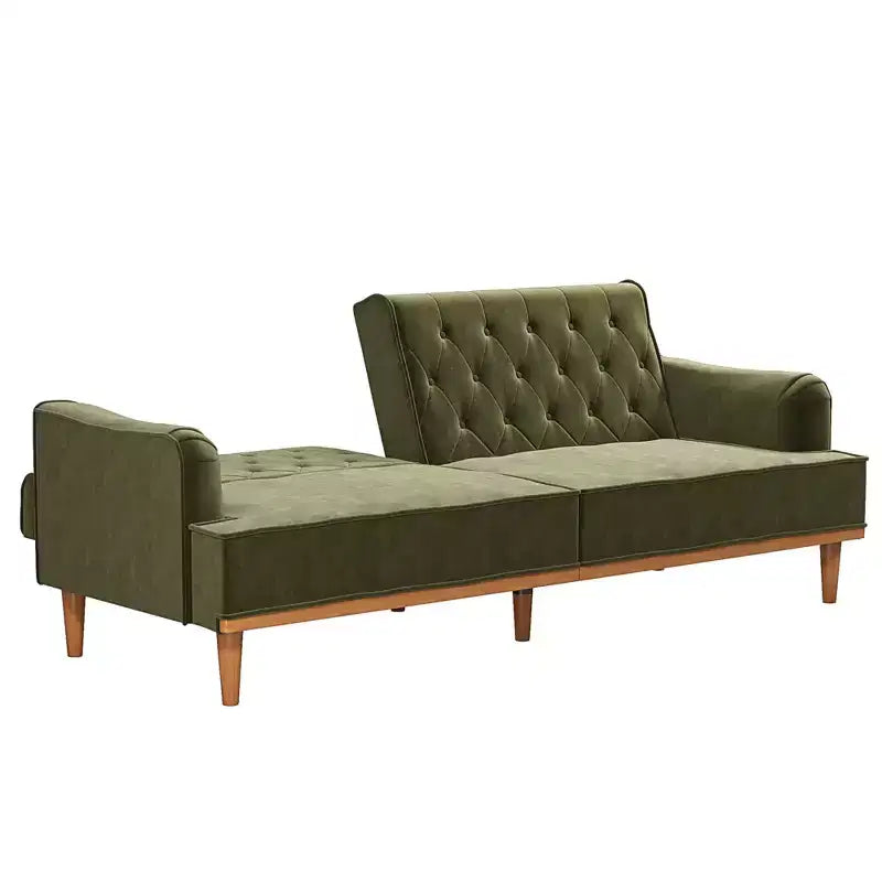 Canapé-lit convertible futon vintage à ressorts hélicoïdaux