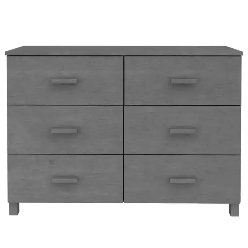 Commode en pin massif gris foncé 113x40x80 cm