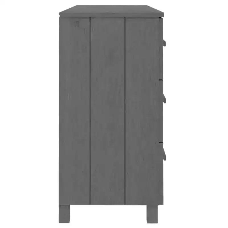 Commode en pin massif gris foncé 113x40x80 cm