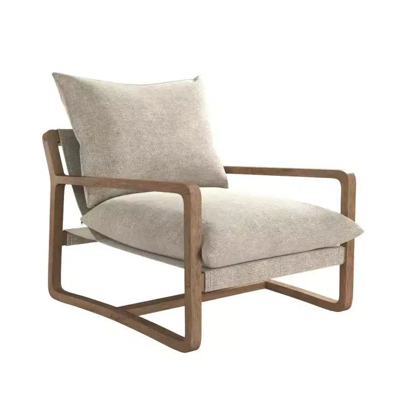 Chaise d'appoint en tissu rembourré à lanières