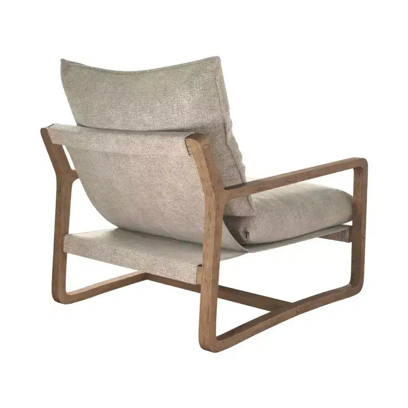 Chaise d'appoint en tissu rembourré à lanières