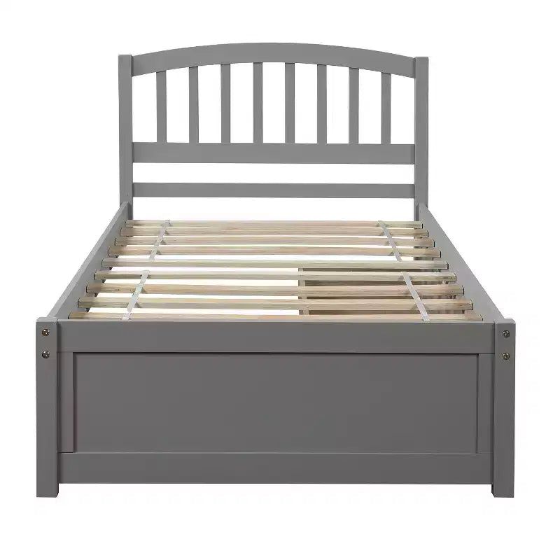 Lit plateforme de taille simple avec deux tiroirs et une tête de lit