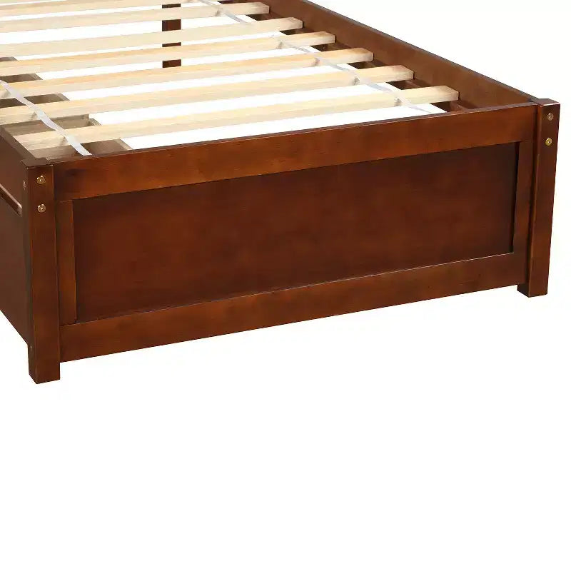 Lit plateforme de taille simple avec deux tiroirs et une tête de lit