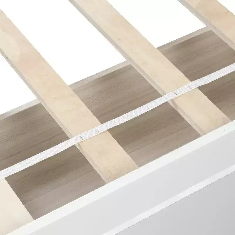 Lit plateforme de taille simple avec deux tiroirs et une tête de lit