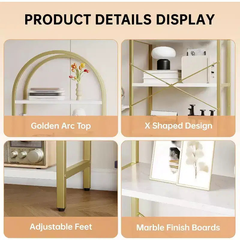 Lot de 2 étagères hautes à 6 niveaux, étagère de rangement en métal et bois, présentoir industriel pour bureau à domicile, salon