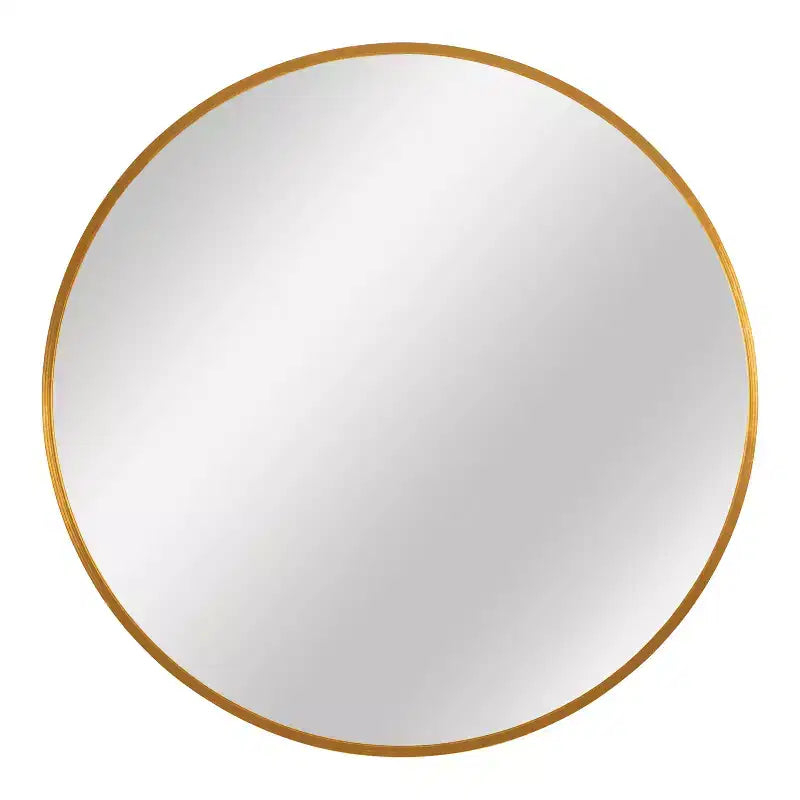 Miroir suspendu rond 20x20x1in en alliage d'aluminium à bords fins doré