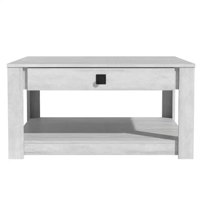 Table basse en bois avec tiroir de rangement 80 L 80 P 41,4 H cm