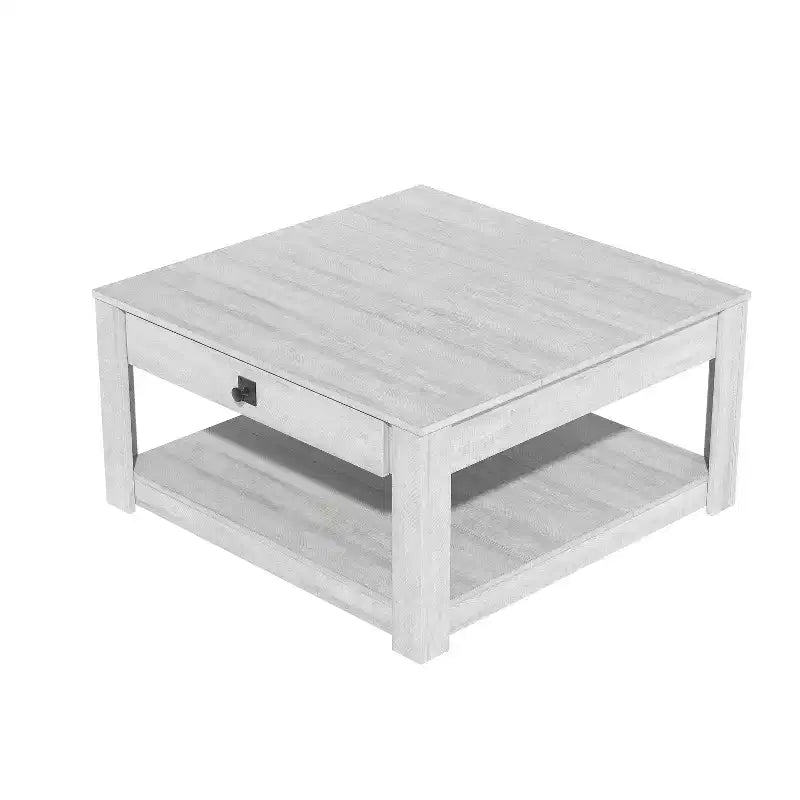Table basse en bois avec tiroir de rangement 80 L 80 P 41,4 H cm