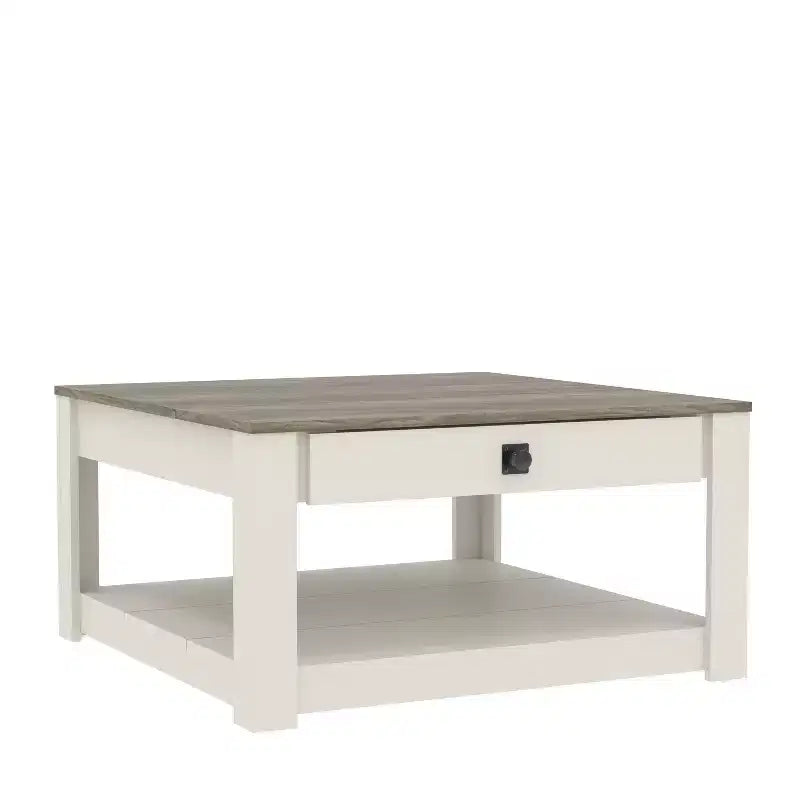 Table basse en bois avec tiroir de rangement 80 L 80 P 41,4 H cm