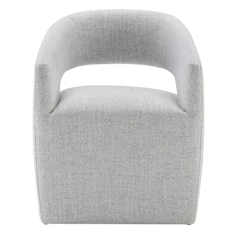 Chaise de salle à manger moderne « Barrel » avec roulettes et dossier ouvert « Anywhere Chair » sans assemblage