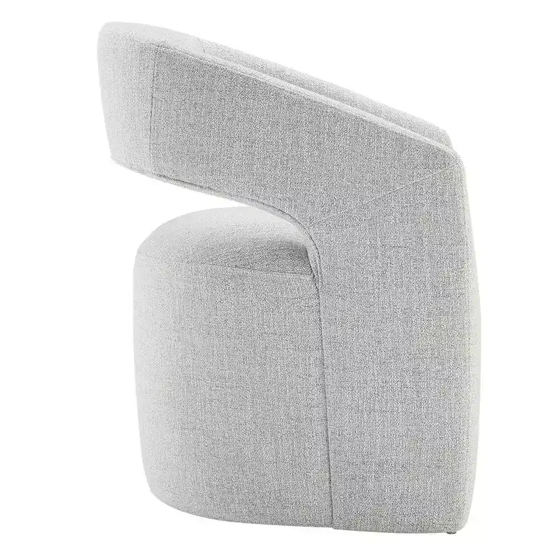 Chaise de salle à manger moderne « Barrel » avec roulettes et dossier ouvert « Anywhere Chair » sans assemblage