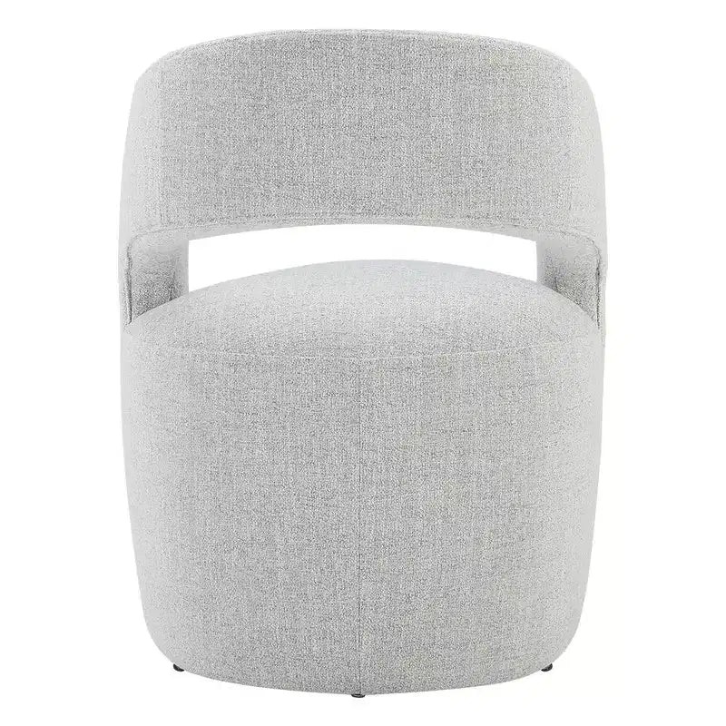 Chaise de salle à manger moderne « Barrel » avec roulettes et dossier ouvert « Anywhere Chair » sans assemblage