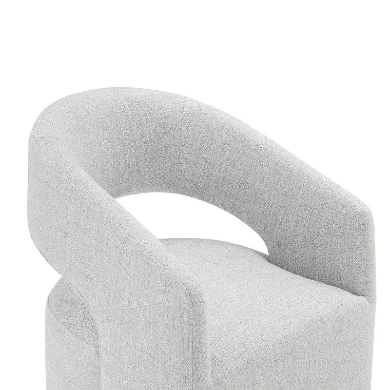 Chaise de salle à manger moderne « Barrel » avec roulettes et dossier ouvert « Anywhere Chair » sans assemblage