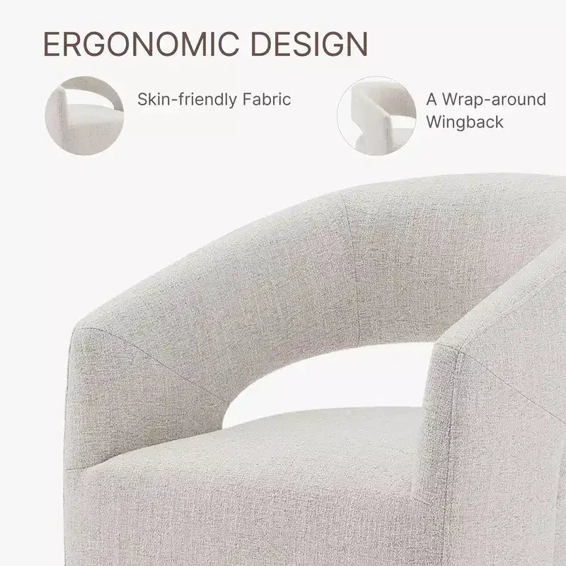 Chaise de salle à manger moderne « Barrel » avec roulettes et dossier ouvert « Anywhere Chair » sans assemblage