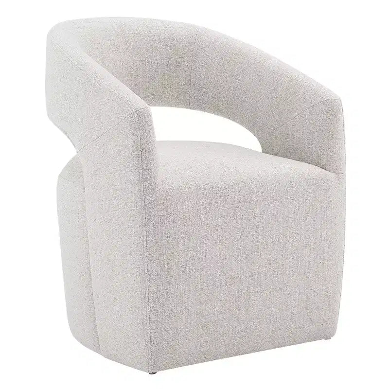 Chaise de salle à manger moderne « Barrel » avec roulettes et dossier ouvert « Anywhere Chair » sans assemblage