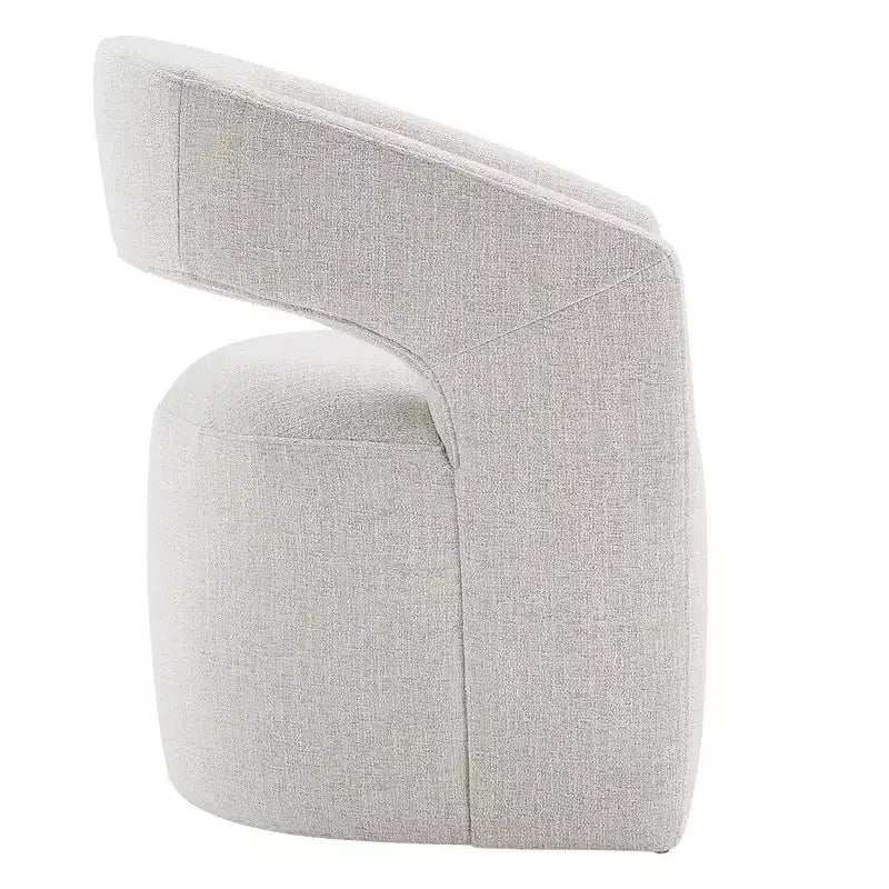 Chaise de salle à manger moderne « Barrel » avec roulettes et dossier ouvert « Anywhere Chair » sans assemblage