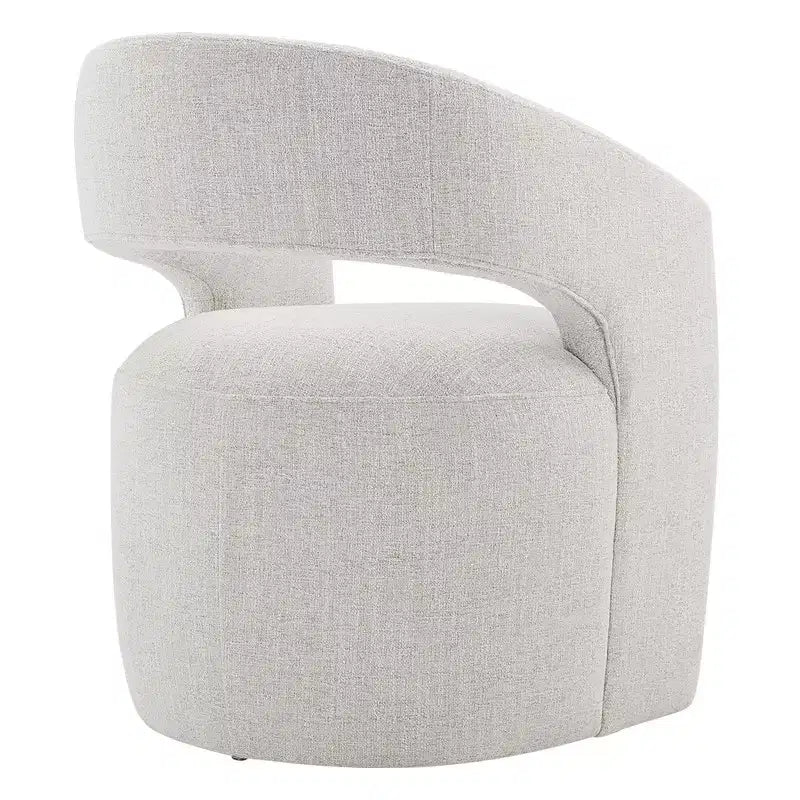 Chaise de salle à manger moderne « Barrel » avec roulettes et dossier ouvert « Anywhere Chair » sans assemblage