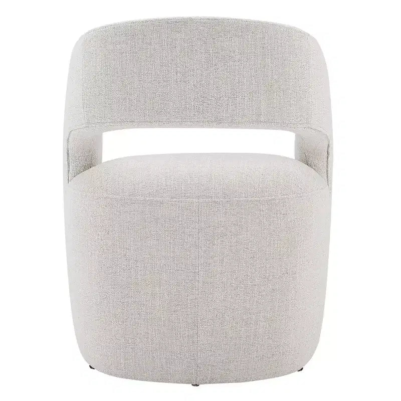 Chaise de salle à manger moderne « Barrel » avec roulettes et dossier ouvert « Anywhere Chair » sans assemblage