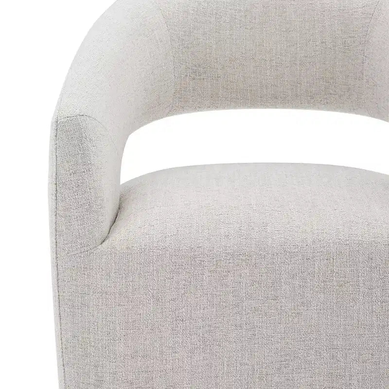 Chaise de salle à manger moderne « Barrel » avec roulettes et dossier ouvert « Anywhere Chair » sans assemblage