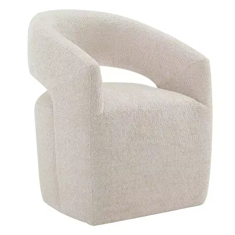 Chaise de salle à manger moderne « Barrel » avec roulettes et dossier ouvert « Anywhere Chair » sans assemblage