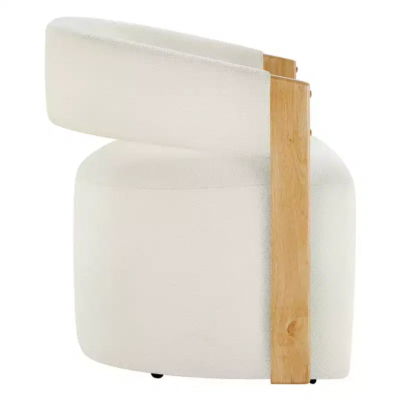 Chaise de salle à manger rembourrée avec accoudoirs en bois et roulettes cachées