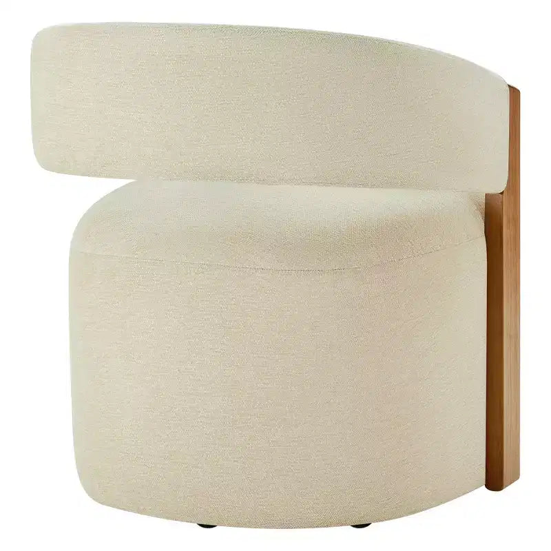 Chaise de salle à manger rembourrée avec accoudoirs en bois et roulettes cachées