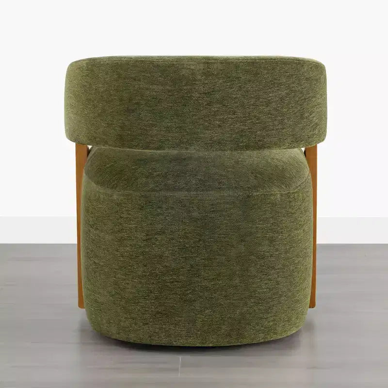 Chaise de salle à manger rembourrée avec accoudoirs en bois et roulettes cachées