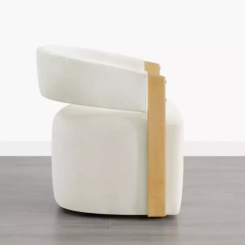 Chaise de salle à manger rembourrée avec accoudoirs en bois et roulettes cachées