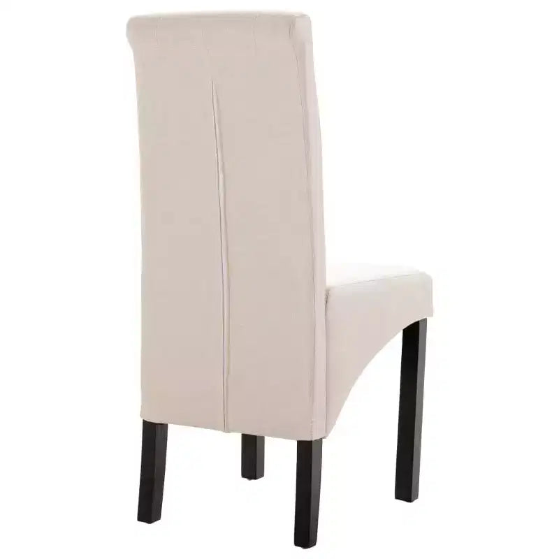 Chaise de salle à manger de style moderne, pied en bois massif, coussin souple en tissu pour cuisine (lot de 2)