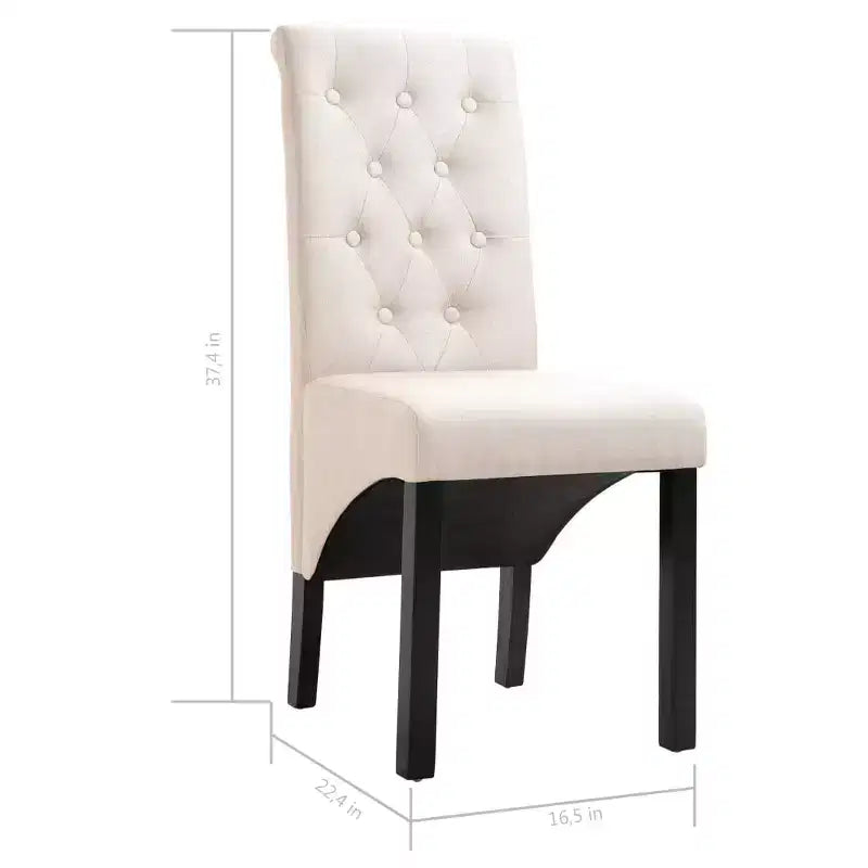 Chaise de salle à manger de style moderne, pied en bois massif, coussin souple en tissu pour cuisine (lot de 2)