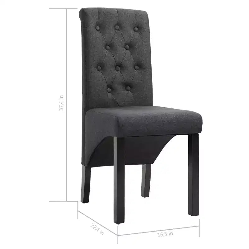 Chaise de salle à manger de style moderne, pied en bois massif, coussin souple en tissu pour cuisine (lot de 2)
