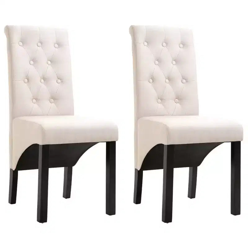 Chaise de salle à manger de style moderne, pied en bois massif, coussin souple en tissu pour cuisine (lot de 2)