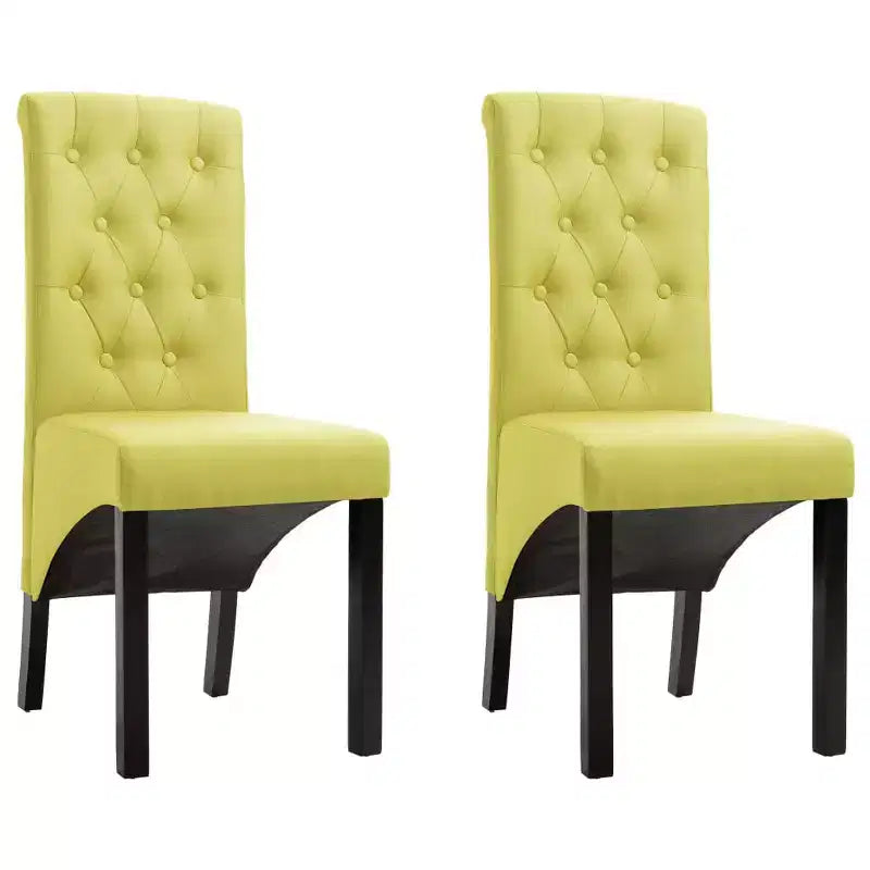 Chaise de salle à manger de style moderne, pied en bois massif, coussin souple en tissu pour cuisine (lot de 2)
