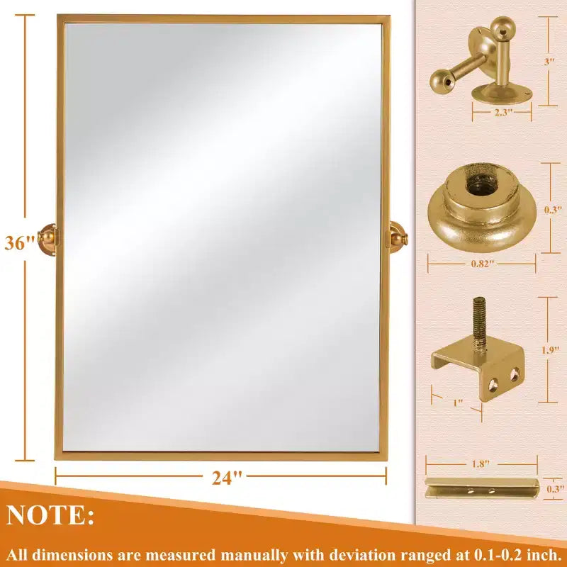 Miroir Suspendu Fer Angle Droit Rectangle Grille Noire 39x30x1in