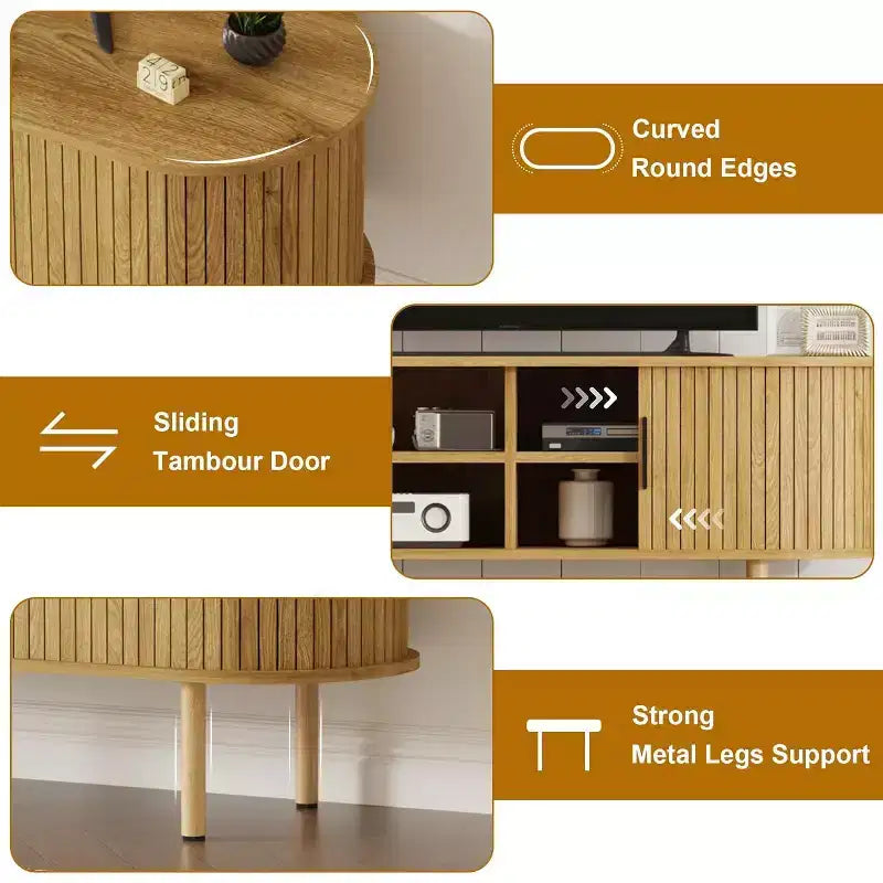 Meuble TV 65 pouces, Meuble TV avec rangement, Meuble TV moderne pour salon, couloir, chambre à coucher