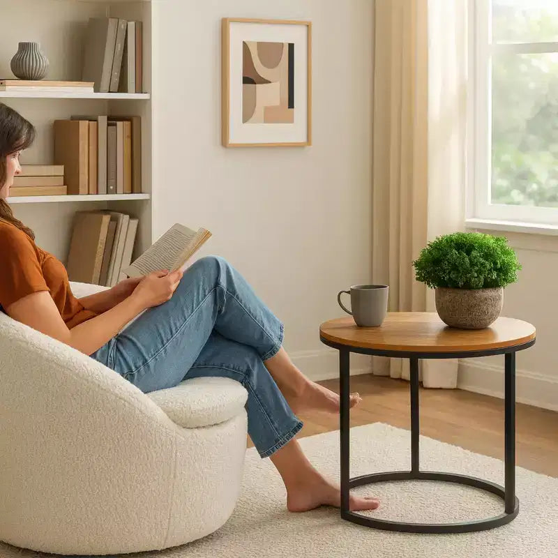 Fauteuil d'appoint moderne en bouclette, pivotant avec base à 360° et assise rembourrée, pour salon ou chambre à coucher, blanc
