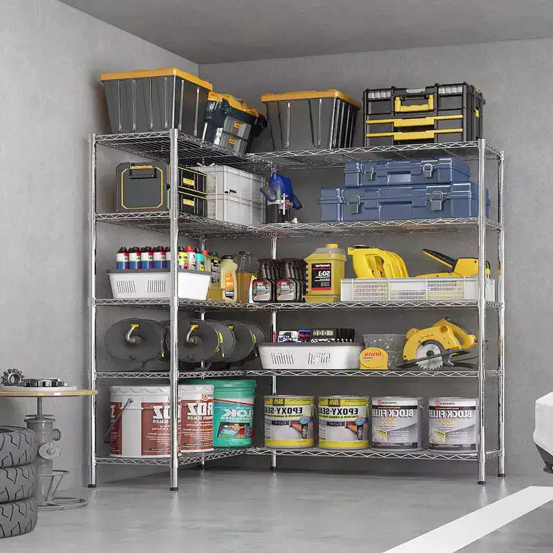 Étagère de rangement en acier à 5 niveaux réglables en hauteur, résistante