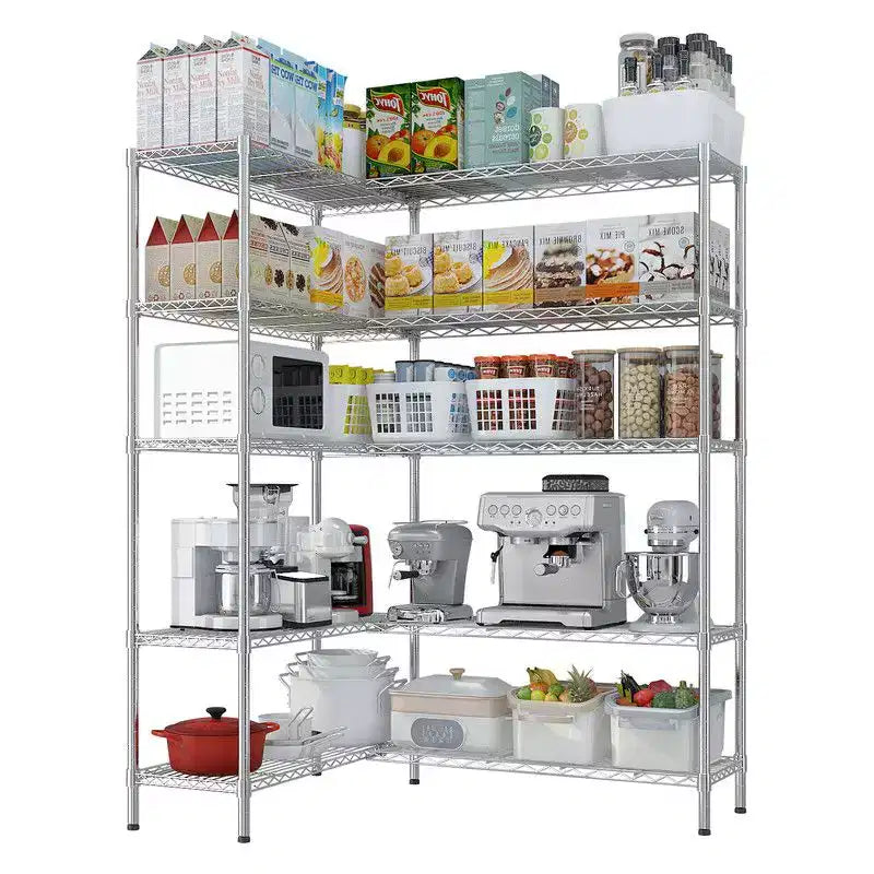 Étagère de rangement en acier à 5 niveaux réglables en hauteur, résistante