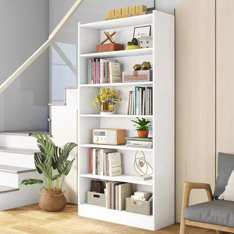 Grande bibliothèque, étagère de rangement moderne à 7 niveaux, grande étagère de présentation ouverte pour salon, bureau