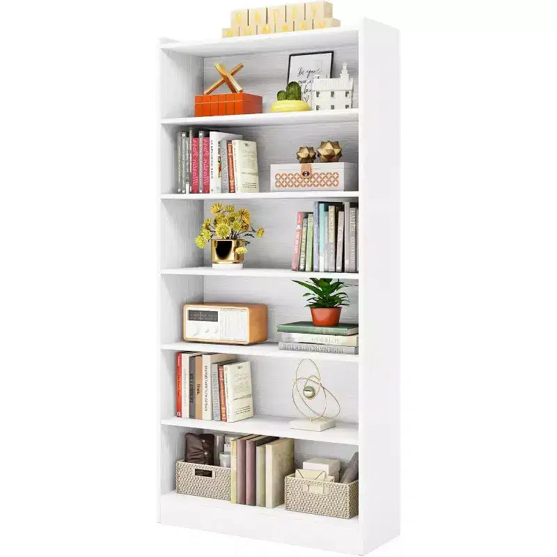 Grande bibliothèque, étagère de rangement moderne à 7 niveaux, grande étagère de présentation ouverte pour salon, bureau