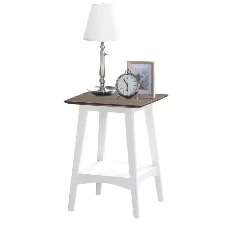 Table d'appoint rectangulaire en bois blanc de 24 po