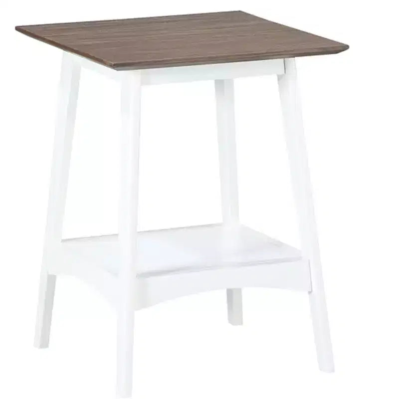 Table d'appoint rectangulaire en bois blanc de 24 po